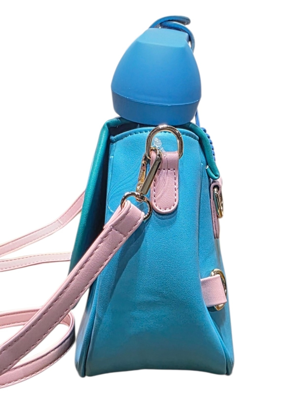 Retro Rotary Phone Novelty Crossbody Bag Pastel Blue Pink Heart Kitsch Y2K Purse - Picture 8 of 13